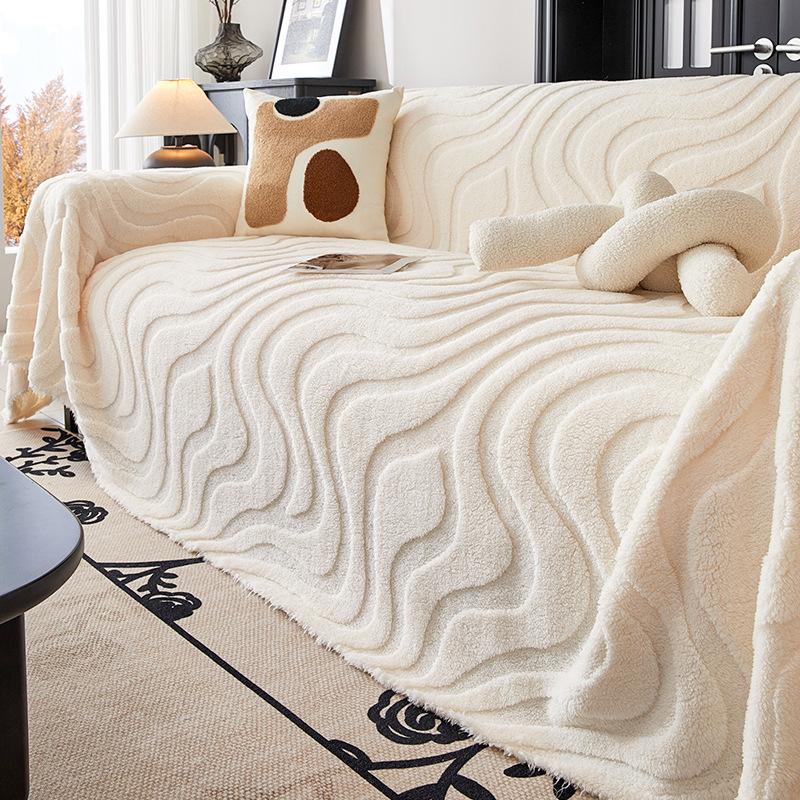 Modern Simple Plush Sofa Towel Full Cover Cloth Dust-Proof and Warm Sofa Cover All-Inclusive Universal Cover Nap Wool Blanket