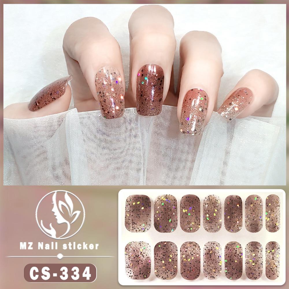 Nail Sticker Waterproof No-bake Gel Nail Polish Film Full Sticker Korean Multi-color Scallion Powder Nail Sticker Nail Sticker