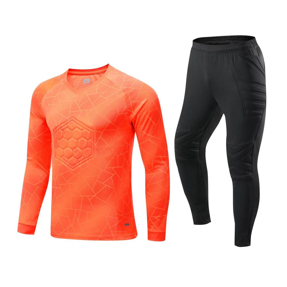 Spot Wholesale Football Goalkeeper Jersey Boys Custom Goalkeeper Jersey Long Sleeve Sponge Pad Game Training Jersey