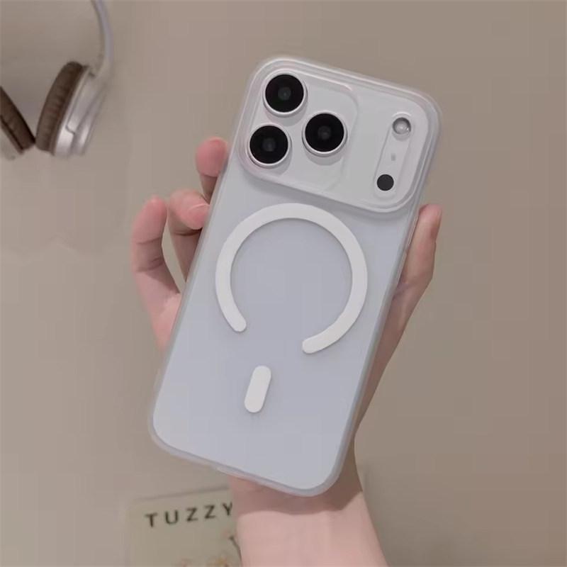 

Конфетно-матовый тонкий магнитный чехол для Magsafe для iPhone 17 Air 16 15 14 13 12 11 Pro Max Plus Жесткий ПК Беспроводная зарядка Крышка iPhone 11 белый