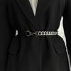 Fashionable Retro Versatile Metal Chain Elastic Waist Cincher Decorative Waist Chain for Dresses Suits and Coats for Women
