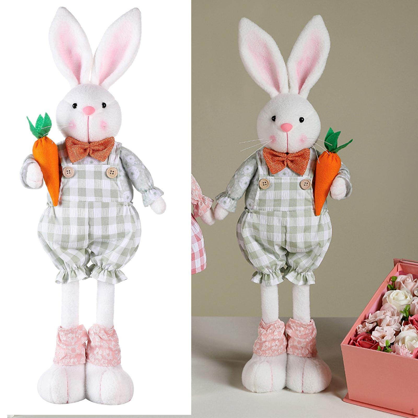 

Пасхальный кролик, фигурка, украшения, весенний декор, плюшевое чучело, стоящая статуя кролика зелёный