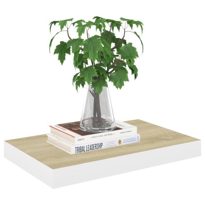 VidaXL Étagère murale flottante Chêne et blanc 40x23x3,8 cm MDF