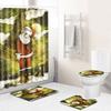 Christmas Shower Curtain Floor Mat Combination Four-Piece Set Bathroom Toilet Carpet Shower Room Mat Foot Mat