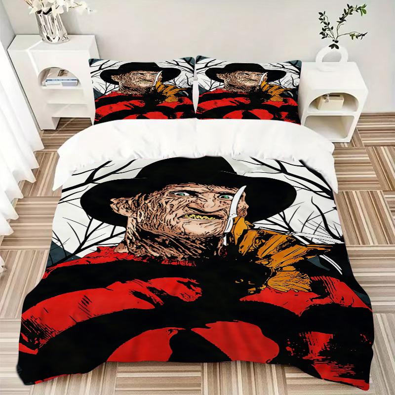 3pcs A Nightmare on Elm Street Bedding Set, Soft Polyester Duvet Cover and Pillowcases Seasons all suitable, Design for Bedroom L1003070