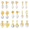 Luxus Goldene Muschel Seestern Perlen Ohrstecker 925 Silber Schmetterling Herzförmige Anhänger Perlenohrringe Für Frauen Party Schmuck