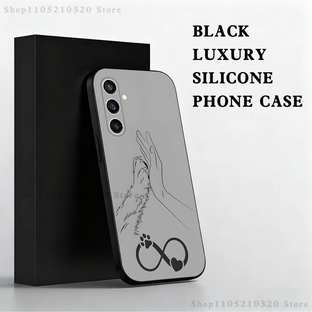 

Pet paw prints Phone Case For Samsung S25,S24 Ultra,S20,S30 plus,S22 plus,S23,S30 Ultra 5G Silicone Black Shell SamsungS24plus 5G