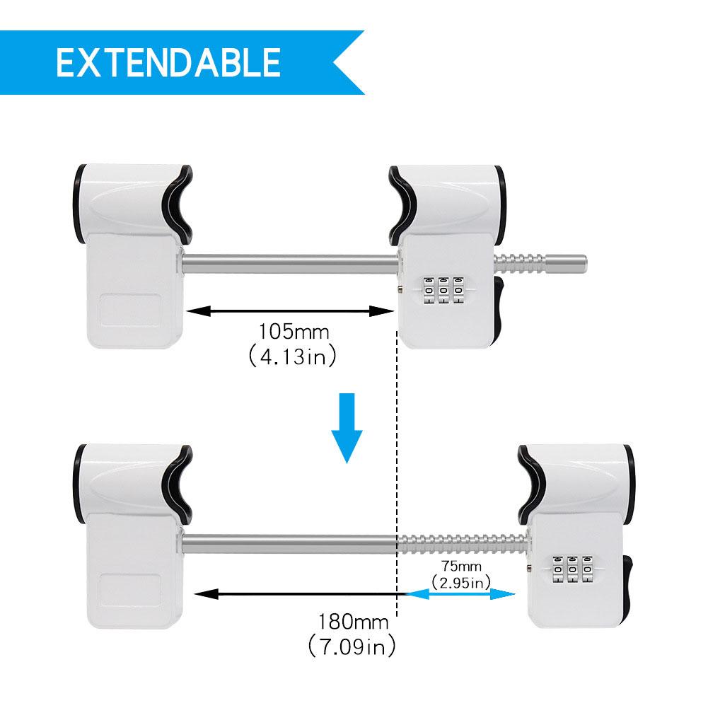 1pc 3-Digit Double Door Combination Lock Zinc Alloy Lock No Drilling For Bidirectional Doors Easy Installation