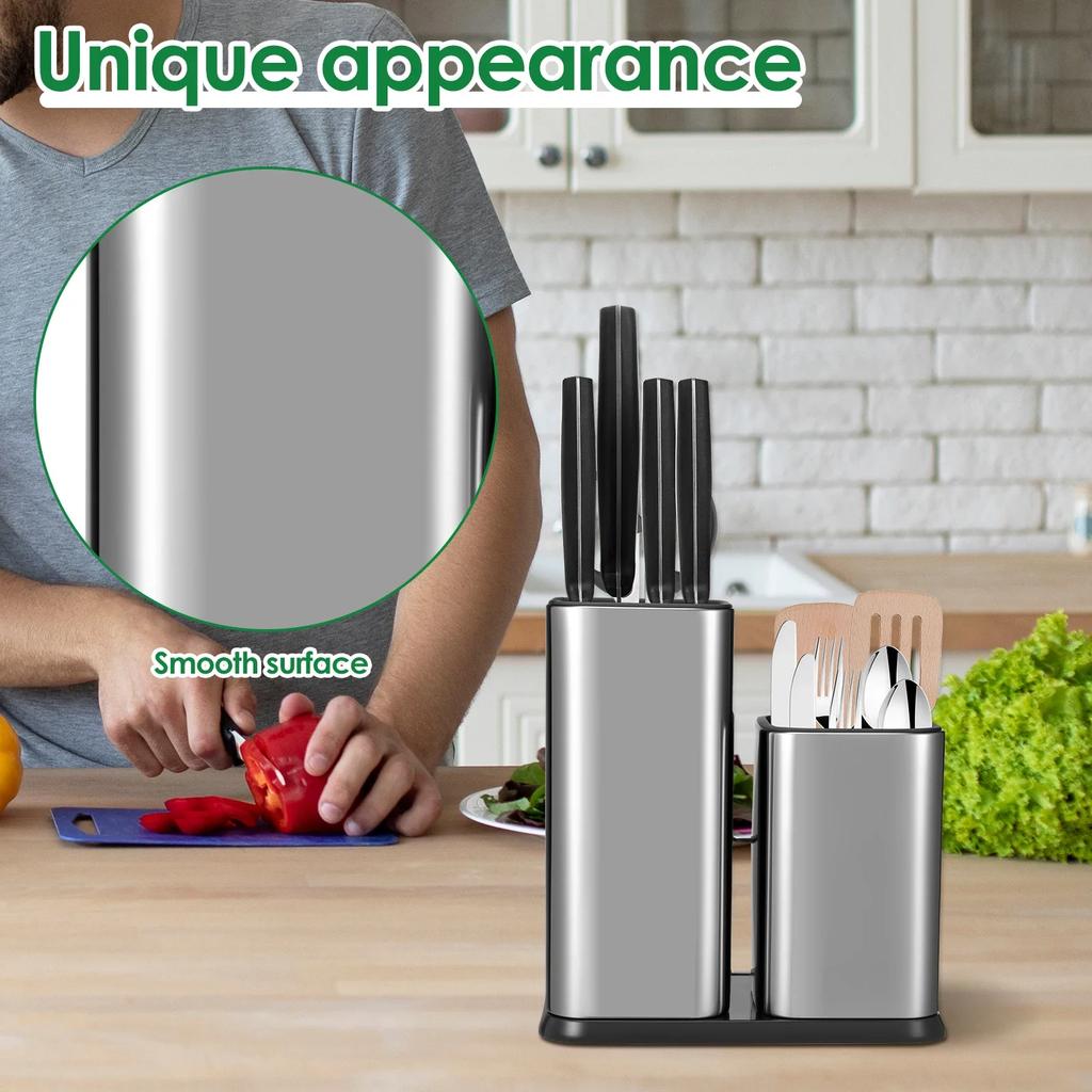 Stainless Steel Knife Holder and Utensil Holder For Kitchen Knife Holder Stand Cutlery Holder Block Kitchen Accessories Large