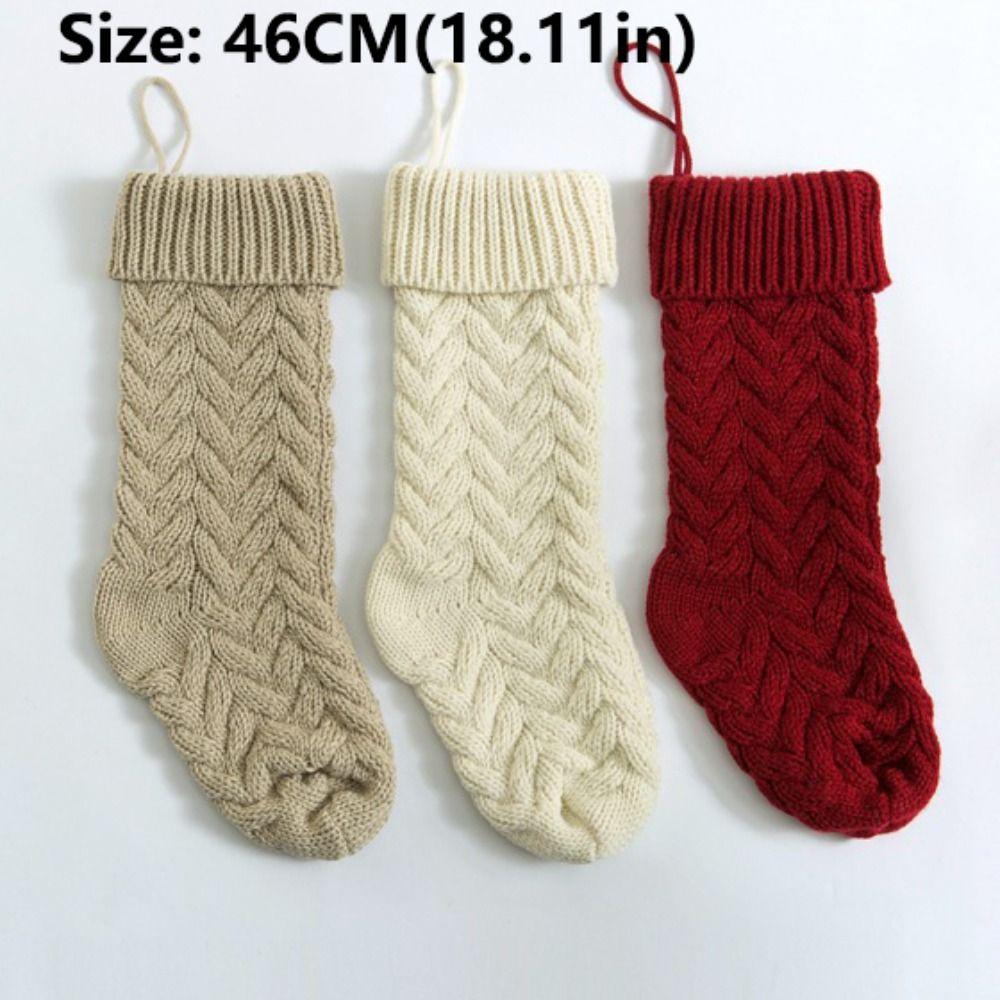 Knitting Christmas Stockings Home Decor Children's Gift Bag Xmas Gift Bag Christmas Party 18