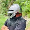 Nurnberg Bascinet Hounskell Helmet  Barbuta Chainmail Steel Helmet  Medieval Knight Chainmail Hand Forged Armor Helmet  Best Gift