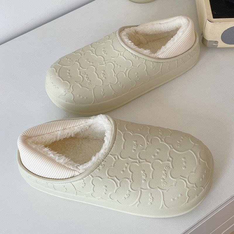 Cotton slippers women's new winter outer wear indoor living warm shoes bag heel waterproof confinement shoes cotton shoes women