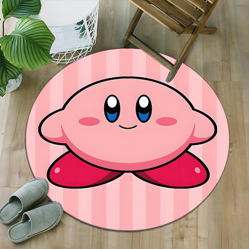 1pc Kirby2 Print Round Carpet Chair Round Carpet Suitable for Bedroom Living Room Home Decorative Carpet
