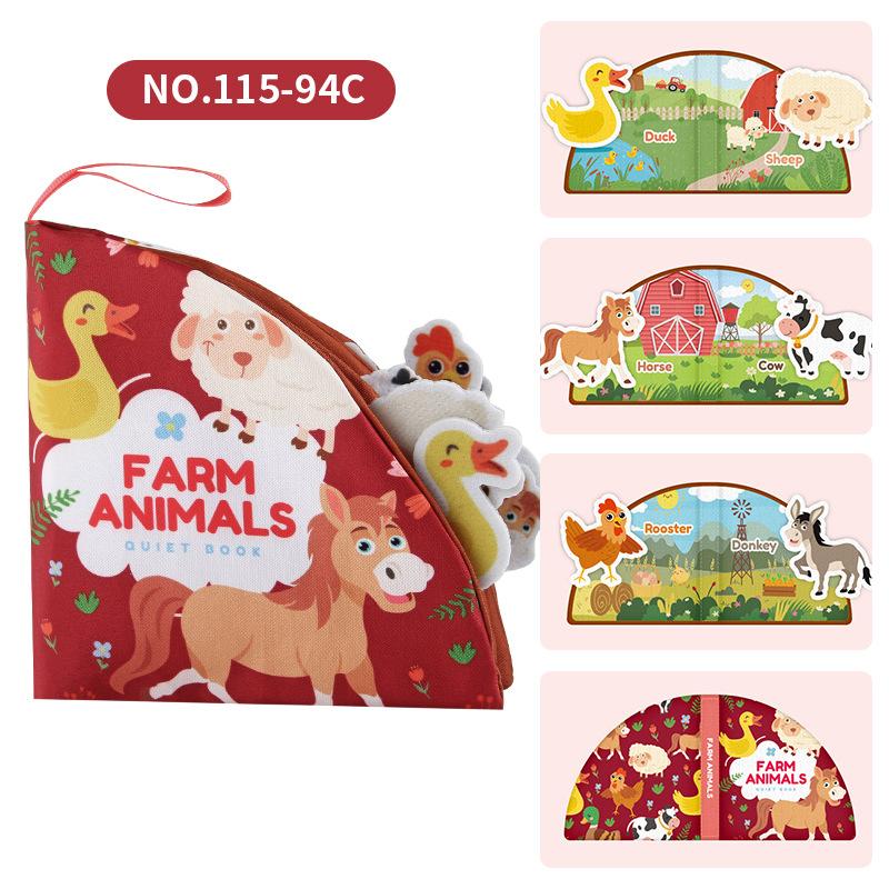 

Non-Toxic Soft Baby Cognitive Tear-Off Cloth Book Chewable Teaches Colors Interactive Learning Educational Toy Quiet Book For Infants Gift