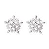 S925 Sterling Silver Snowflake Stud Earrings for Women - Korean Fashion Jewelry for Christmas