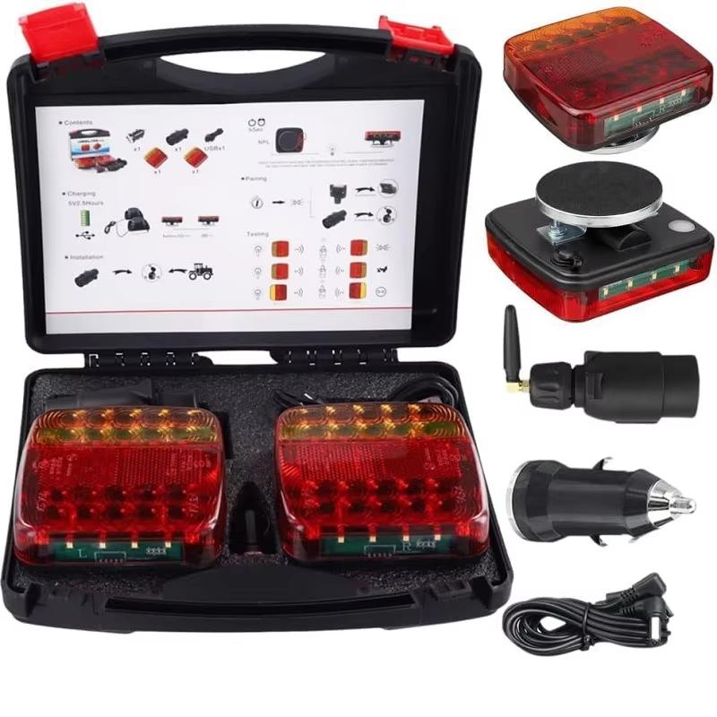 12V/24V Magnetische Kabellose 20-LED LKW-Heckleuchte Anhänger Signal Warnbremsleuchte für Wohnwagen Wohnmobil LKW LKW