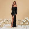 High Slit Tube Top Evening Dress - Elegant Christmas Ball Gown