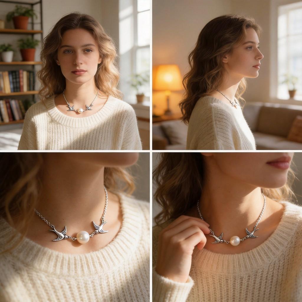 Animal Pendant Necklace With Alloy Cross Chain For Daily Wear