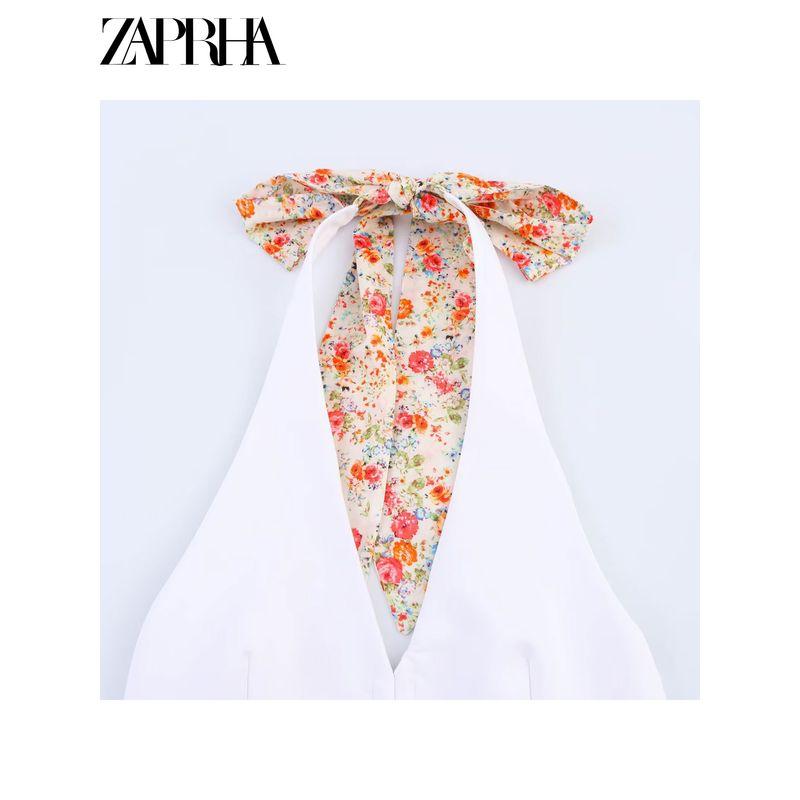 Zaprha 2025 New Arrival American Hot Sexy Beautiful Print Thin Scarf Decoration Halter Top 2010706