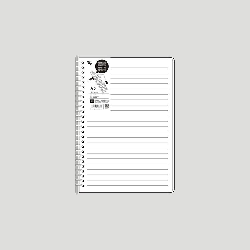 B5/A5 Detachable Ring Binder Notebook, 80 Lined and Grid Sheets