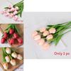 Tulip Artificial Flower With Pu Material For Home Decor And Photography Props