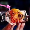 Creative 3D Transparent Fish Shape Bar Cocktail Glass Party Thick Heavy Lovely Smoothies Bowl Cup Cold Drink Tiki Glasses Mug