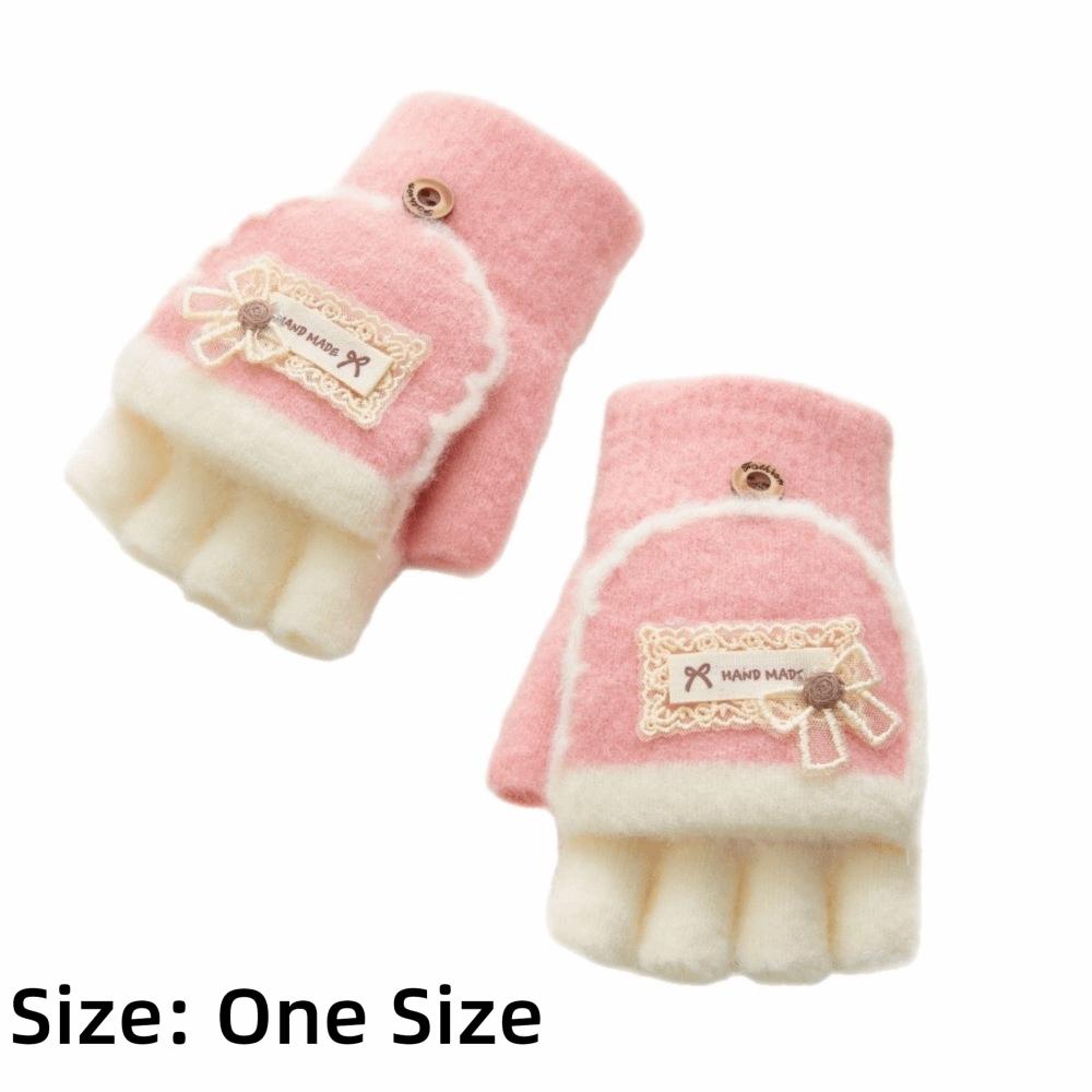 Soft Warm Kids Gloves Plush Writing Gloves Gifts Half Finger Mitten  for Girls Boys
