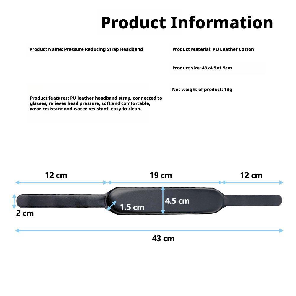 High-end For DJI Goggles N3 Protective Headwear Black PU Leather Headband Comfort Wear Decompression Protective Strap Tool