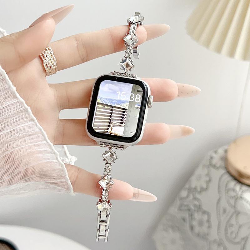 "Compatible Rhombus Rhinestone Watch Strap for Apple S11, iWatch SE 10/9/8/7/6, Huawei GT6, Xiaomi 9 Pro”
