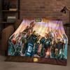 3D WOW World of Warcraft Spiel Dämonenjäger Arthas Cartoon Flanell Decke, Ultra Weiche Plüschdecke für Zuhause Schlafzimmer Bett Sofa Abdeckung