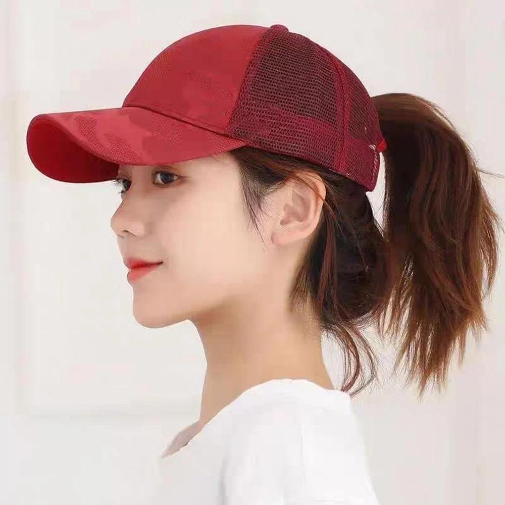Adjustable Baseball Cap Comfortable Outdoor Visor Hat Unisex Baseball Cap Camouflage High Ponytail Baseball Cap For Early