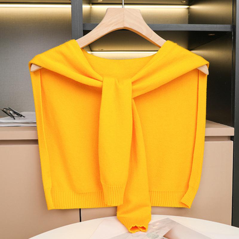 Spring and Autumn Air-conditioned Room Shoulder Small Shawl Knotted Knitted Knitted Sweater Wool Scarf Women