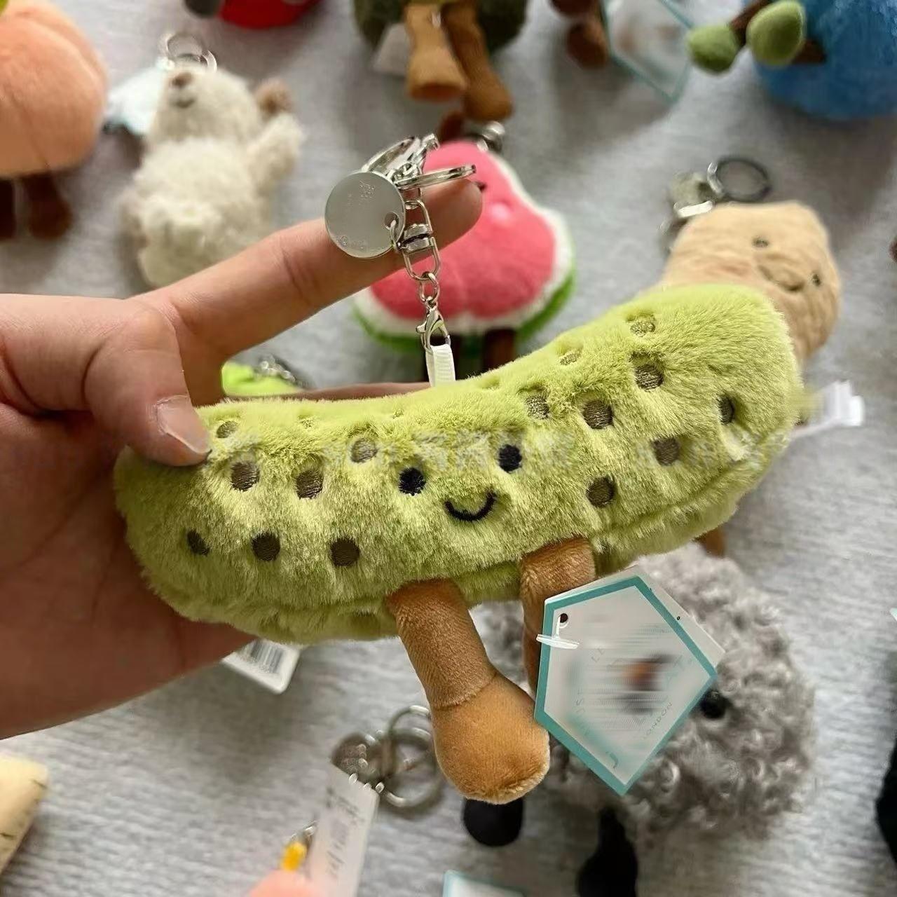 Jc Kawaii Grappige Kersvormige Pluche Hanger Zacht Gevuld Fruit Speelgoed Voor Kinderen Knuffelbare Groente Kerst Verjaardag Cadeauzakje Decor