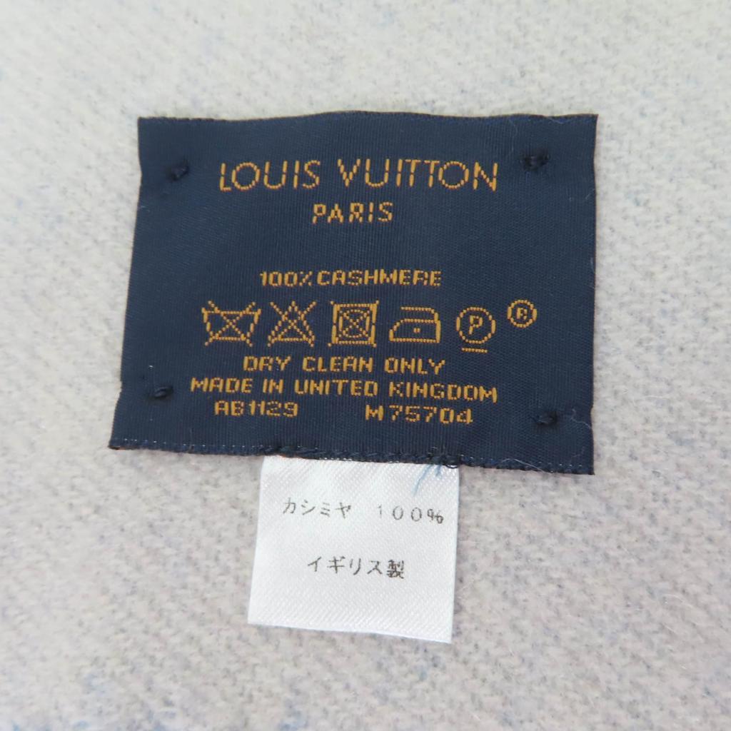 Excellent LOUIS VUITTON Scarf Escalp Reykjavik Monogram blue cashmere M75704 Used