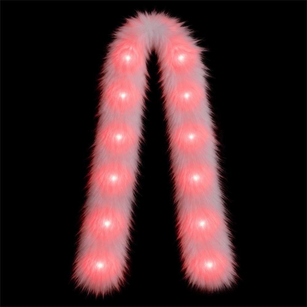 White Plush LED Flash Scarf Light Up Christmas Decoration Shining Luminous Glowing Scarf Rave