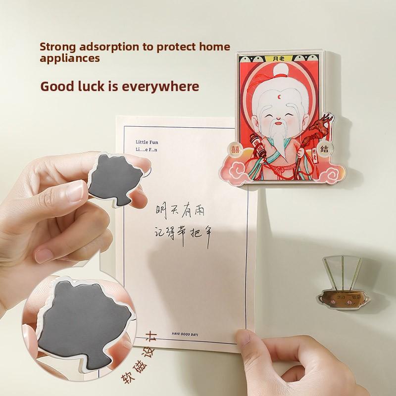 Magnetic Soft Magnetic Creative Home Stickers, Cute God of Wealth, Kitchen God and Matchmaker Magnetic Stickers