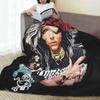 Bill Kaulitz Tokio Hotel Knitted Blankets Flannel Rock Metal Band Lightweight Thin Throw Blankets for Bed Bedroom Quilt