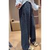 Plus Size Leopard Print Wide-Leg Pants for Women - High Waist, Loose Fit, Autumn/Winter