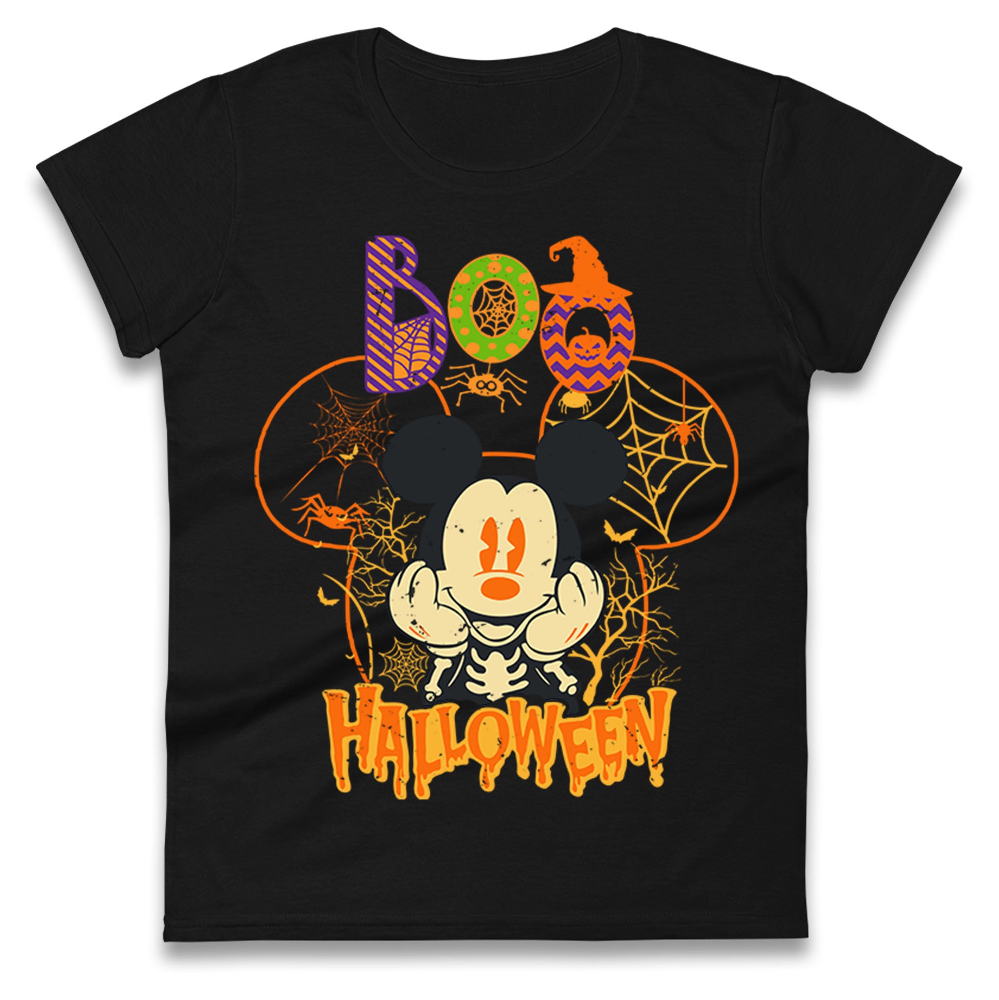 Mickey Mouse Boo Halloween Womens T Shirt Mens Tops Tees Unisexs S