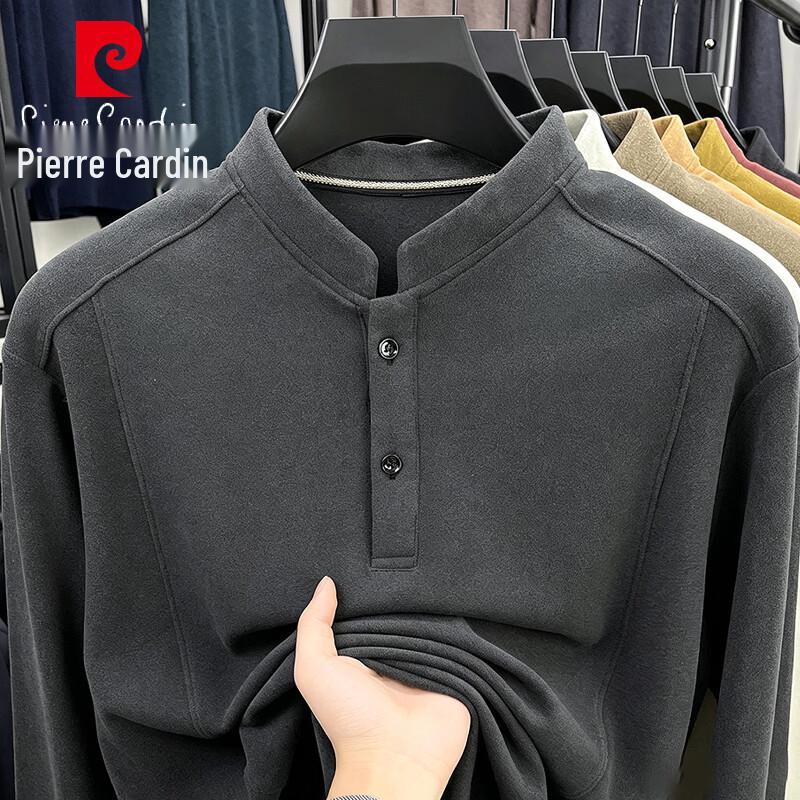 Pierre Cardin Men's Thermal Stand-Collar Long-Sleeve T-Shirt