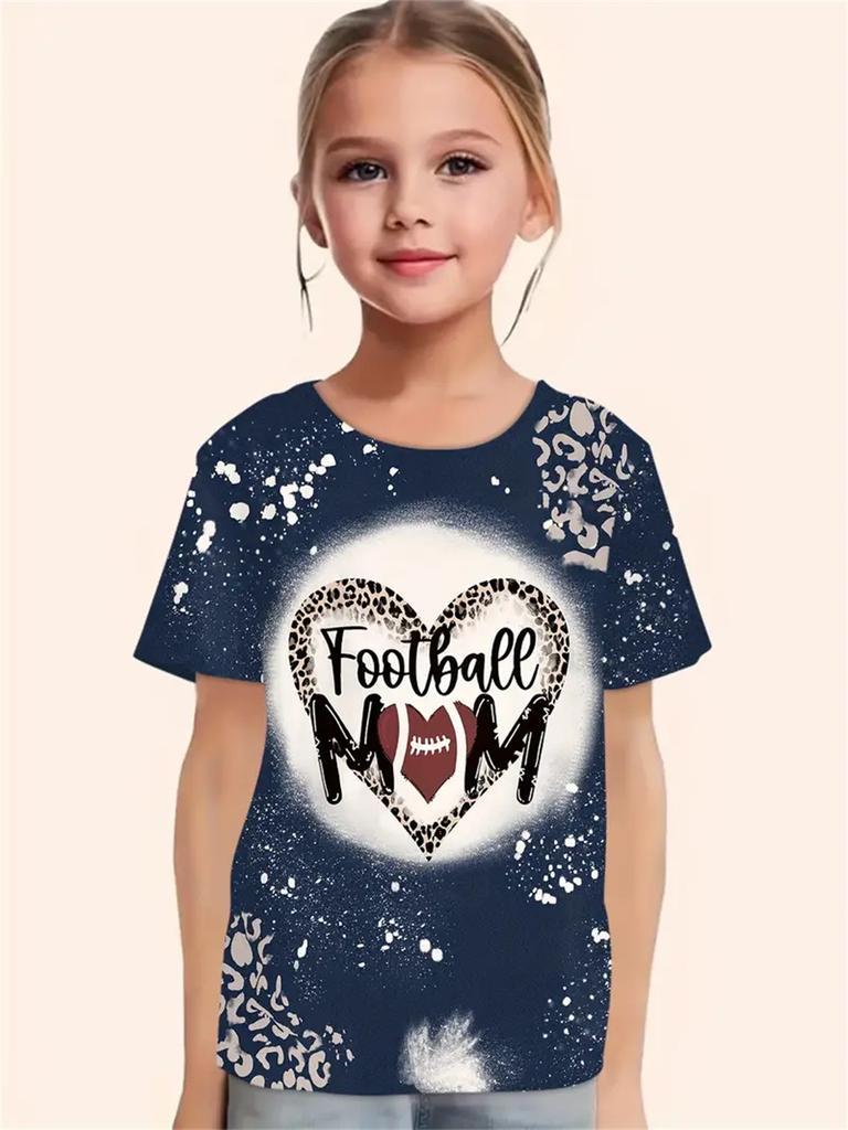 Daily Casual 3d Print Fashion Funny Girls' T-Shirts Summer Short Sleeved Tops Tee Casual T-Shirts Girls' Clothing