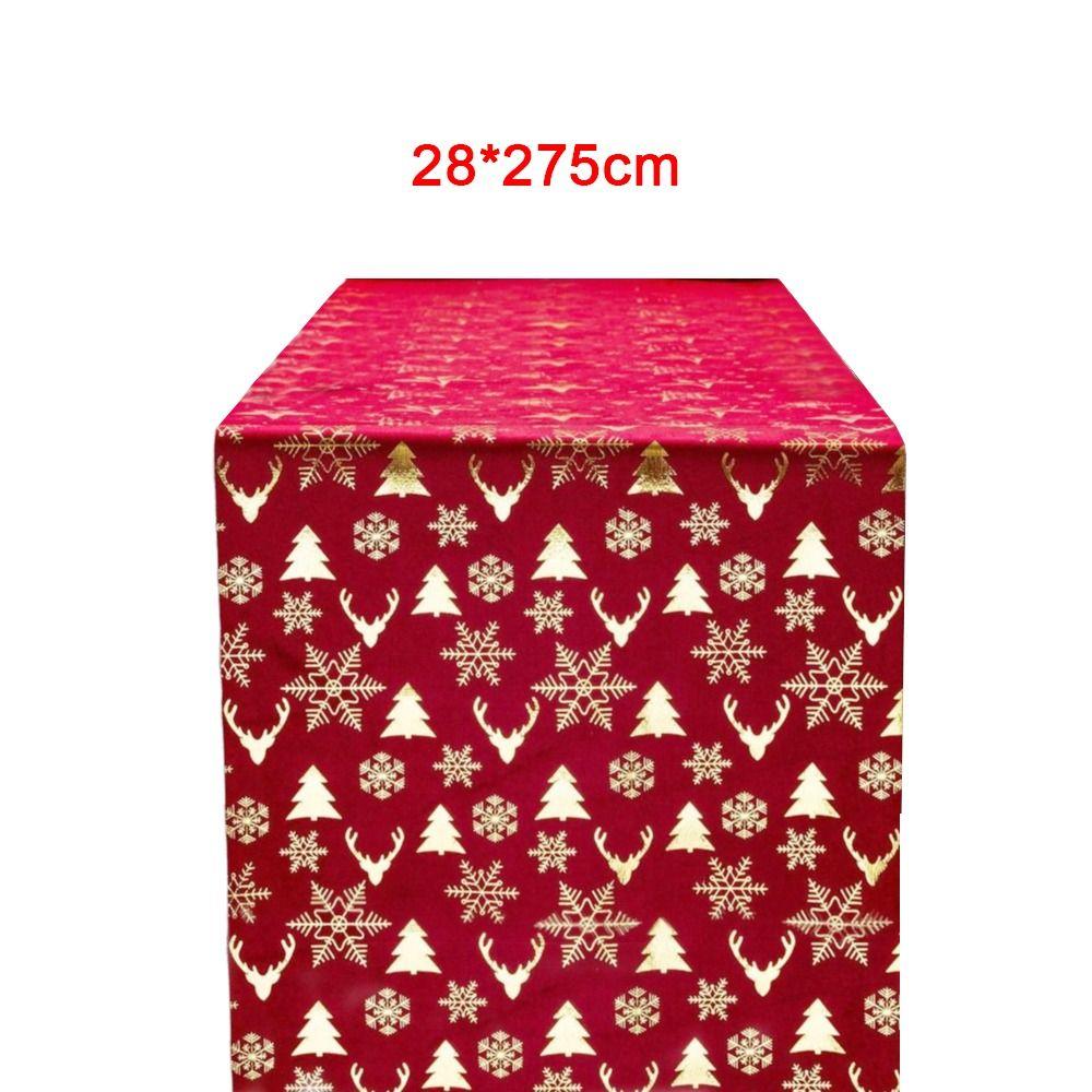 Polyester Christmas Tablecloth Snowflake Printed Table Cover Holiday Style Table Runner  Home Decor