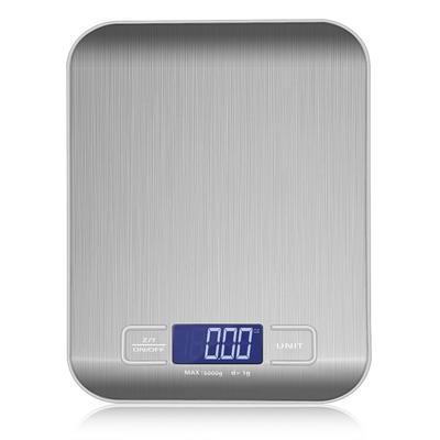 5kg/10kg 1g Portable Kitchen Scale Coffee Electronic Scale Stainless Steel Surface LCD Backlit Kitchen Food Scales Weighing Tool