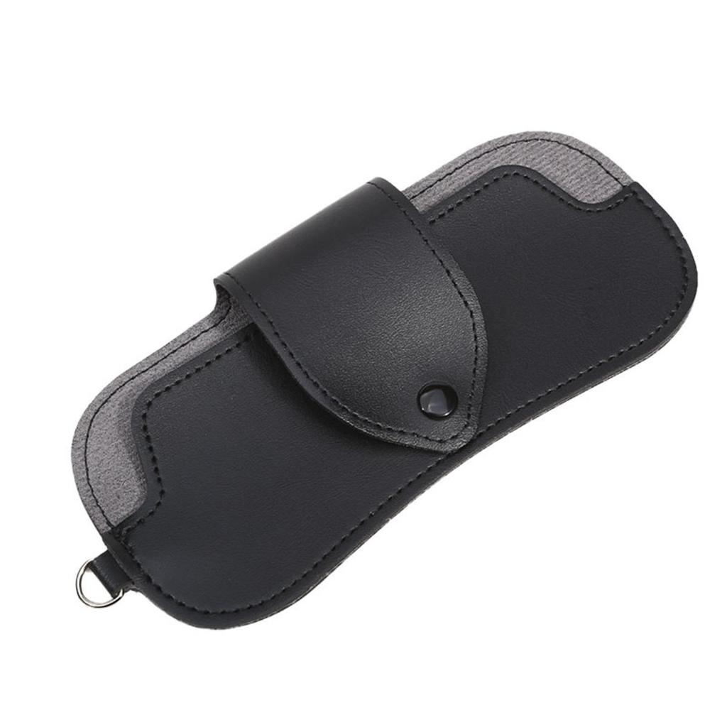 PU Leather Sunglasses Storage Bag With Lanyard Solid Color Portable Eyeglasses Pouch Durable Hanging Glasses Holder Cover Bag