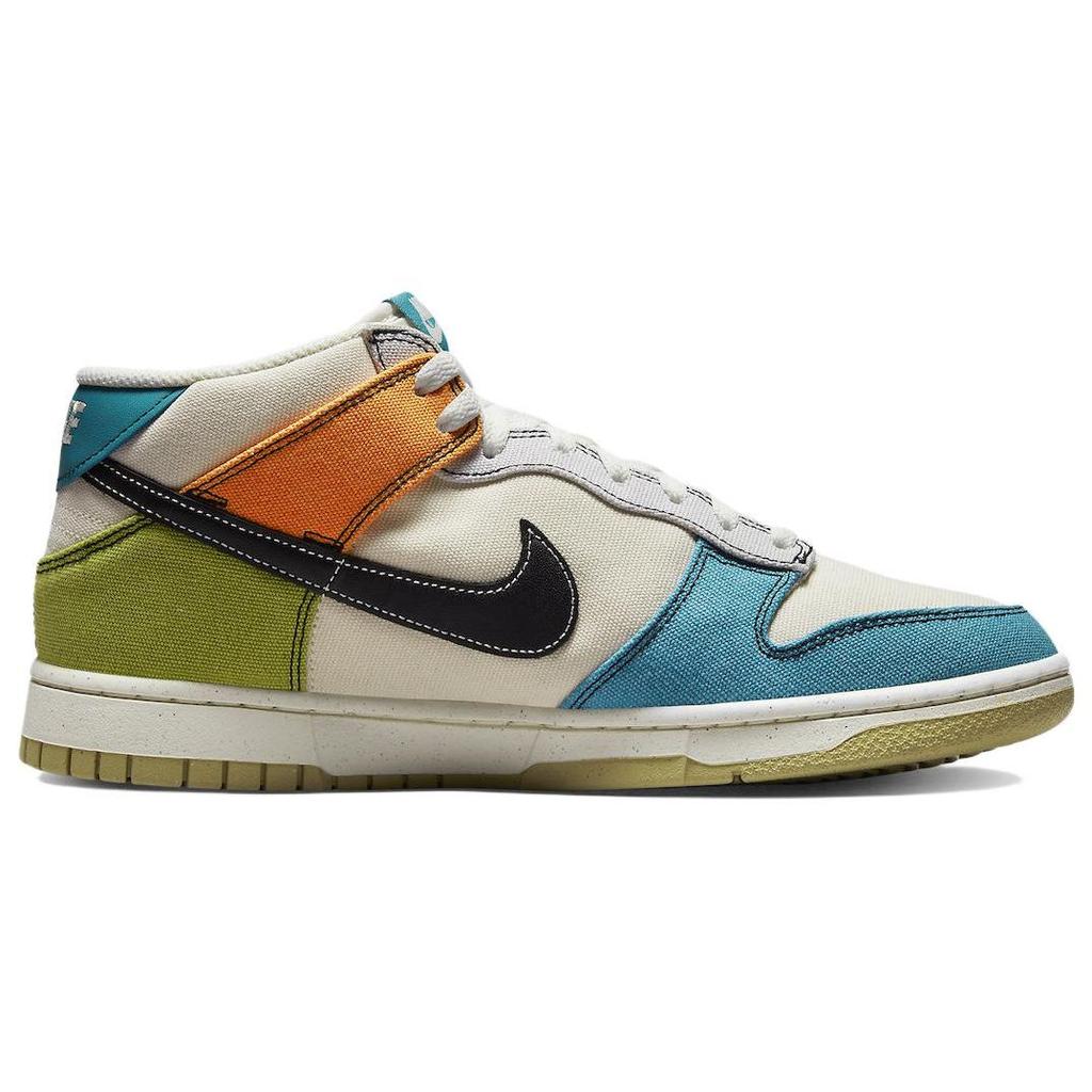 Nike Dunk Mid Pale Ivory Multi-Color Joggesko for menn Mineral-Teal Moss Black DV0830-100
