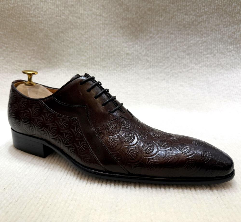 

Модная мужская итальянская дизайнерская обувь ручной работы из натуральной кожи, черная, коричневая, оксфорды, деловая офисная обувь на шнуровке, дерби 46