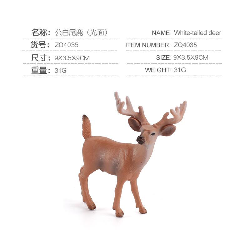 Children'S Cognitive Forest Series Animal Model, Simulated White-Tailed Deer 6-Piece Christmas Ornament Toy