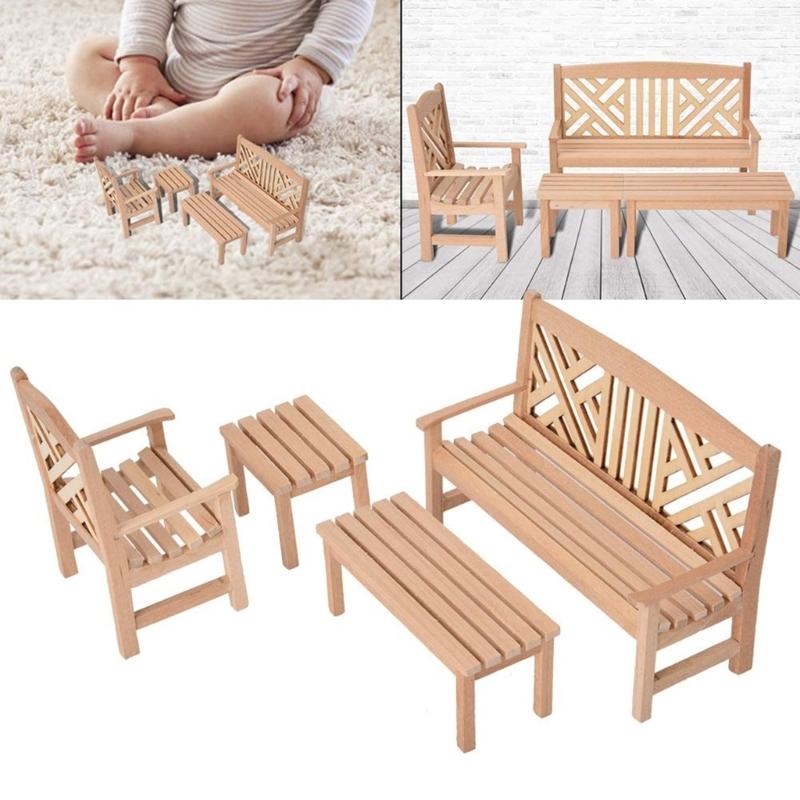 Puppenhaus Stuhl Hocker Modell Garten Set Realistischer Hocker Puppenhäuser Stuhl Realistischer Spielstuhl Realistisch 1:12 Modellspielzeug