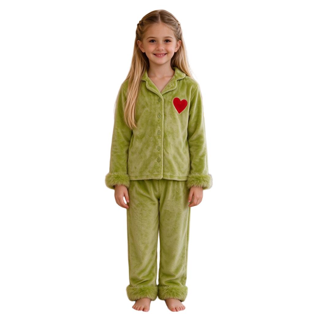 Christmas Parent-Child Matching Pajamas Mother and Son Loungewear Long Sleeve One-Piece Sleepwear
