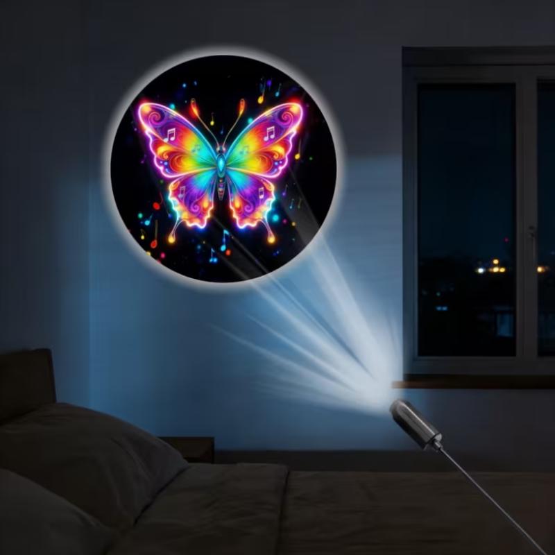 Creative Dreamy Butterfly Pattern Themes Usb Projection Light For Room Ceiling Background Decoration